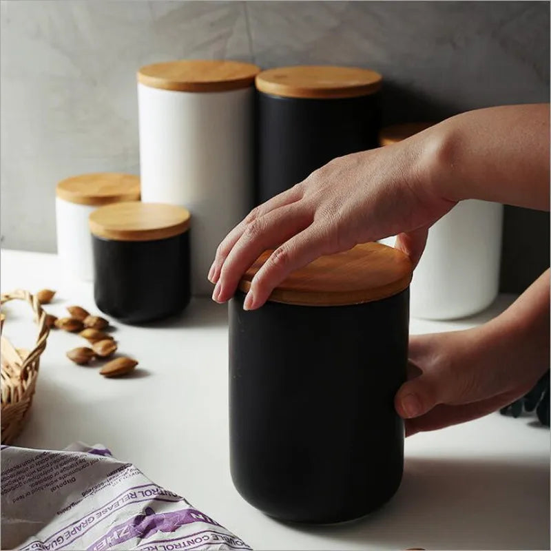 Frances Black Sealed Ceramic Storage Jar