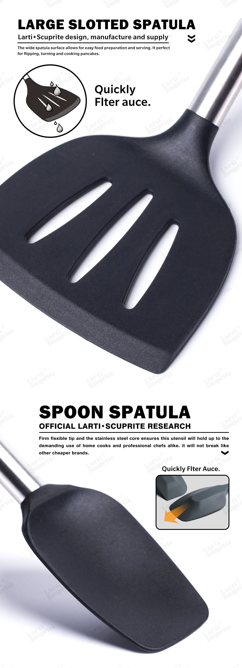 Martha Black Silicone Utensils Set