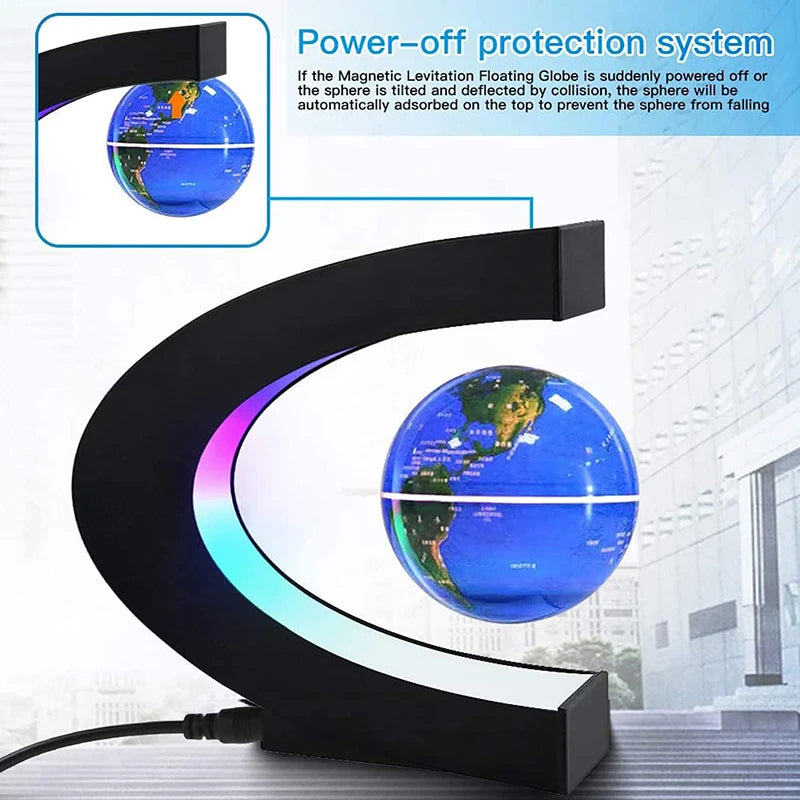 Nancy Magnetic Floating Levitation Globe LED World Map