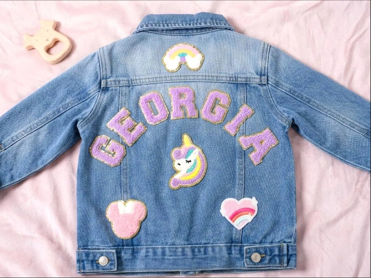 Personalized Chenille Letter Denim Jacket